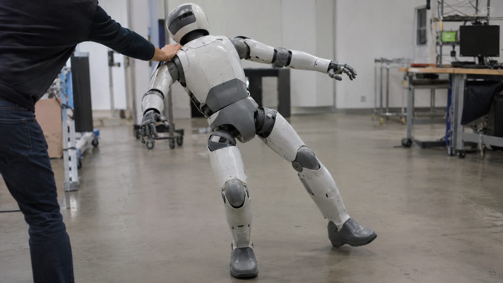 How a Humanoid Robot Keeps Its Balance When You Push It